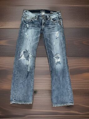 Vintage Silver Jeans Co. Low-Rise Cropped Capri Style Santorini Distressed Jeans